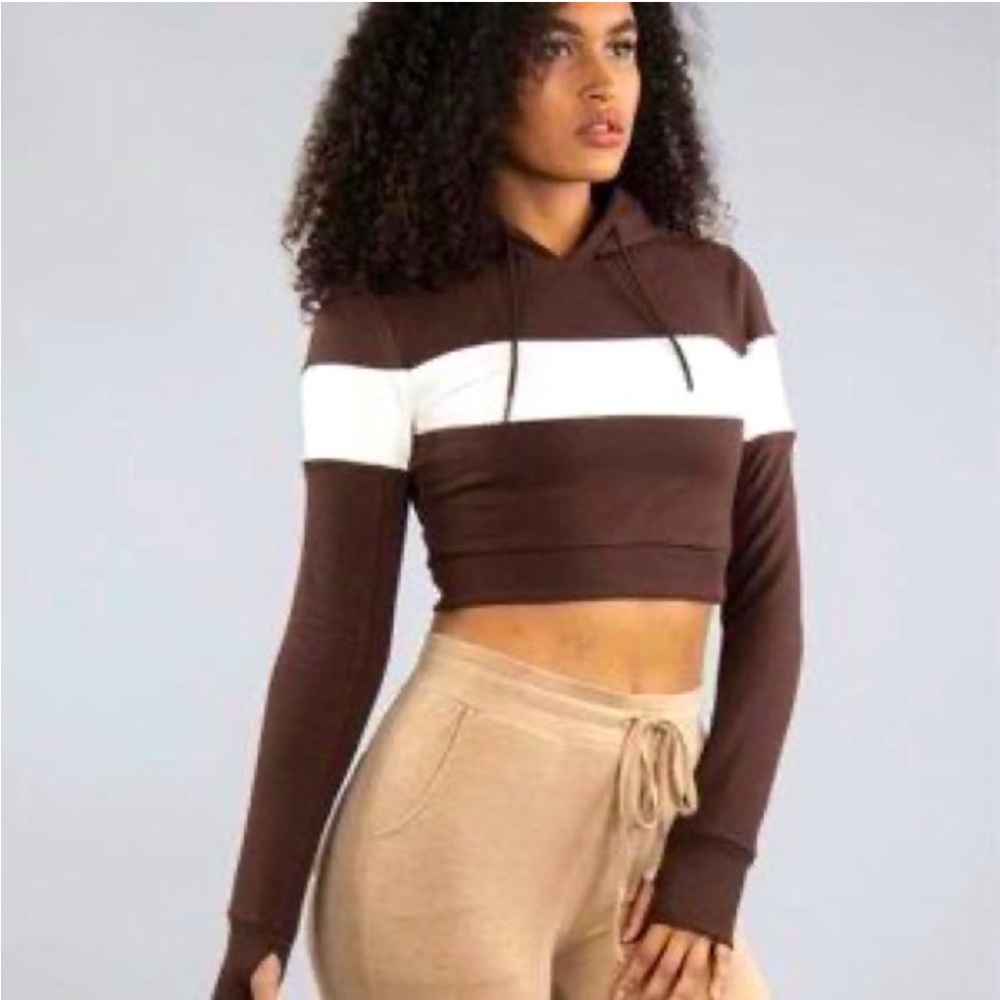 BUFFBUNNY WANDERLUST CROPPED HOODIE MEDIUM EUC